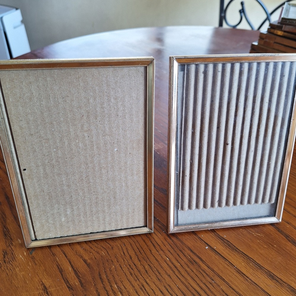 Vintage Golden Ornate Picture Frames Standing 5x7 Shabby Chic Farmhouse Cottage